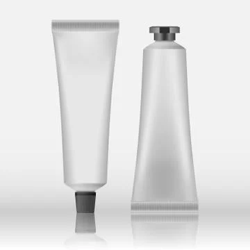 Packing White Realistic Tubes And Package For Cosmetics Isolated On White Stock Illustration