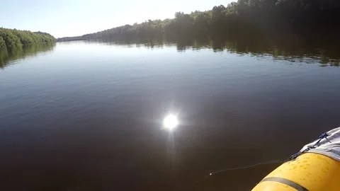 On packraft, sun, river 스톡 동영상 137447158