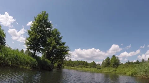Packrafting on the wild river Revna, packraft Stock-Footage 110696451