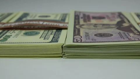 Packs with dollars bank Stock Footage 87415437