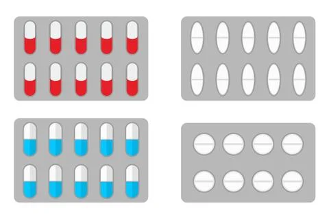 Packs of pills Stock Illustration