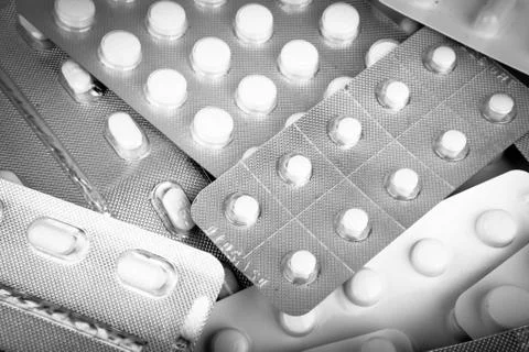 Packs of pills Stock Photos