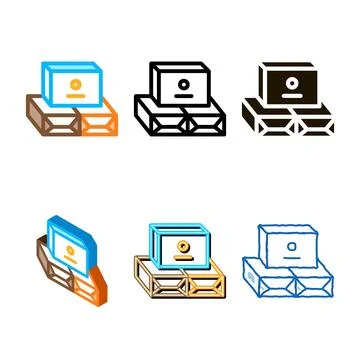 Packs range of butter icon vector outline Illustrazione stock