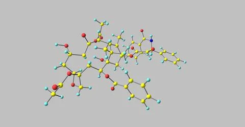 Paclitaxel molecular structure isolated on grey Stock Illustration