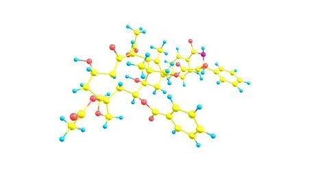 Paclitaxel molecular structure isolated on white Stock Illustration