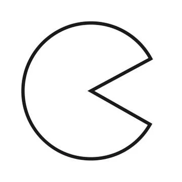 Pacman icon black button old  symbol. Vector character Illustrazione stock
