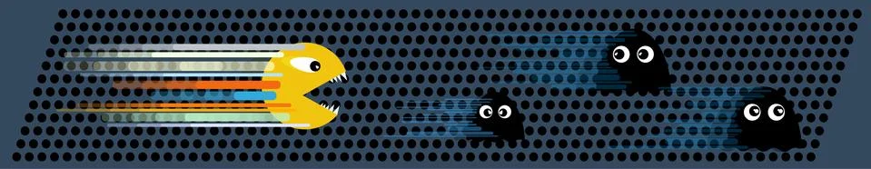 Pacman strikes Stock Illustration