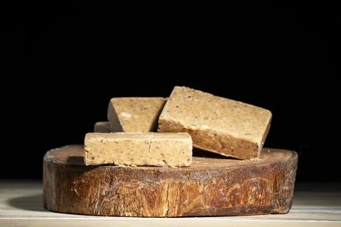 Pacoca, peanut candy, typical of June festivals Stock Photos