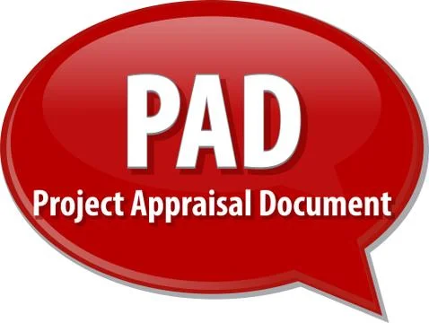PAD acronym word speech bubble illustration Stock-Illustration