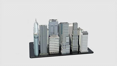 Pad City Element with transparent (alpha) background Stock Footage 252005580