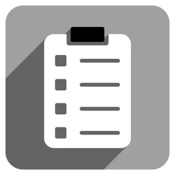 Pad Form Flat Square Icon with Long Shadow Stock Illustration