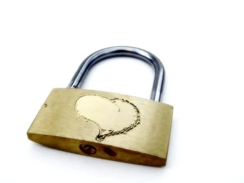 Pad lock with heart Stock Photos