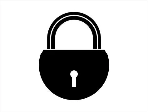 Pad lock silhouette vector art Stock Illustration