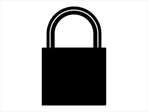 Pad lock silhouette vector art Stock Illustration