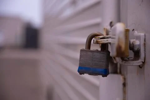 Pad lock on a trailer Stock Photos