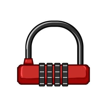 Pad luggage lock cartoon vector illustration Stock Illustration