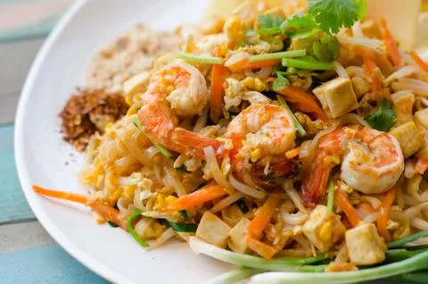 Pad thai. Thai noodle style Stock Photos