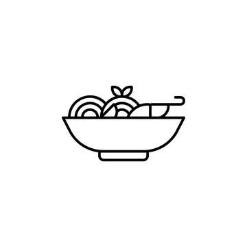 Pad Thai vector icon. Food icon line style Stock Illustration