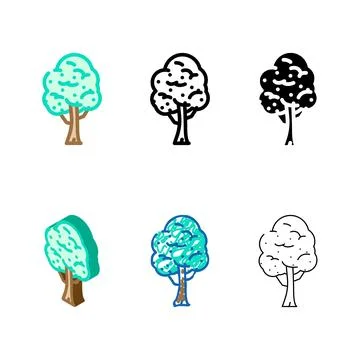 Padauk tree jungle amazon color simplified icon vector イラスト素材