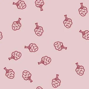 Padauk tree jungle amazon line vector seamless pattern Stock Illustration