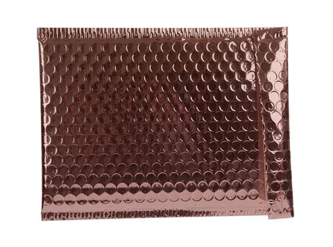Padded envelope with bubble wrap isolated on white Stock Photos
