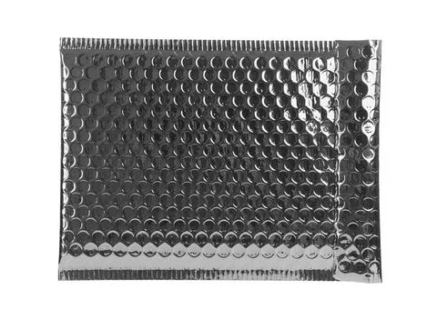 Padded envelope with bubble wrap isolated on white Stock Photos