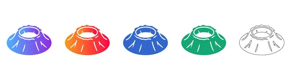 Padded Pouch or Case Icon Set for Tech Accessories Stock Illustration