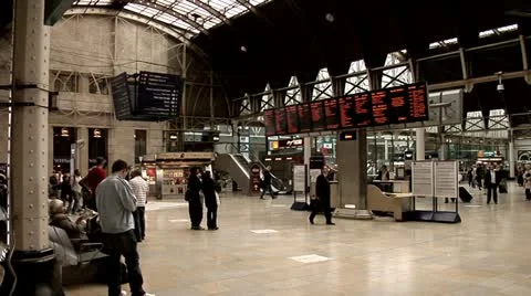 Paddington Station Time Board, Train Schedules Stock Footage 10809468