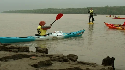 Paddle and kayak Stock Footage 112428381