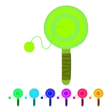 Paddle ball toy for playing and childhood fun graphic Stock Illustration