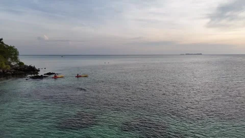 Paddle Beach in Sunset Stock Footage 297592729