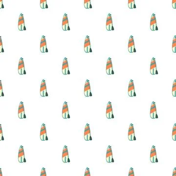 Paddle board and oar seamless pattern background Stock Illustration