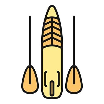 Paddle board and paddles vector icon design Stock Illustration