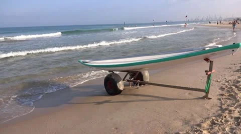 Paddle board at the beach 스톡 동영상 12206852