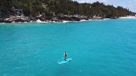 Paddle Board in Bermuda Stockbeeldmateriaal 90306352