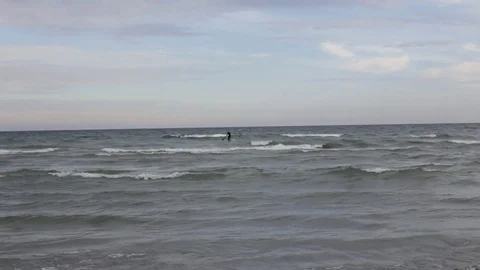 Paddle board surfer on the lake. 動画素材 70360184