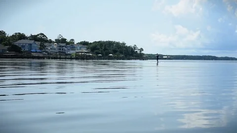 Paddle Board on Water Stock Footage 71247528
