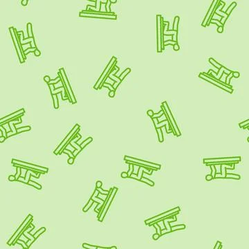 Paddle board yoga line vector seamless pattern イラスト素材