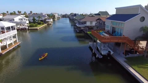 Paddle Boarding in Canal Stock Footage 333349249