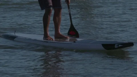 Paddle Boarding in ocean Video stock 77552867