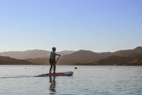 Paddle boarding Foto stock