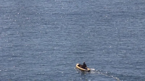 Paddle boat on the ocea Stock Footage 1071453