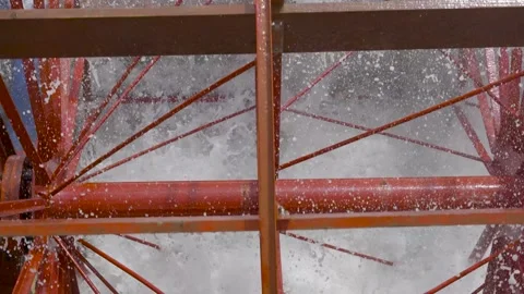 Paddle Boat Wheel Slow Motion Video Stock Footage 266971605