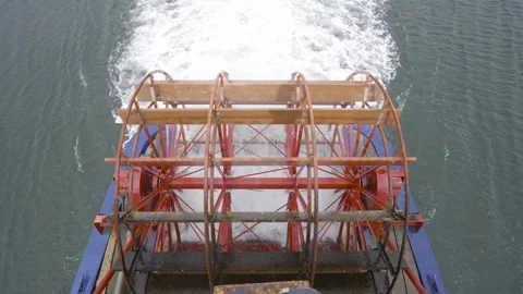 Paddle Boat Wheel Video Stock Footage 266971600