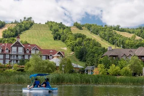 Paddle boating Stock Photos