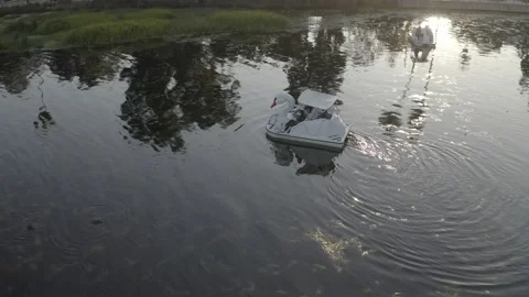 Paddle Boats Stock Footage 138656513