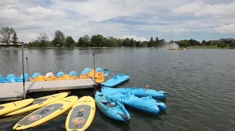 Paddle Boats in the Park Stock Footage 50542448