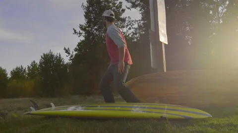 Paddle broader goes back to the for more gear Stock Footage 62841638