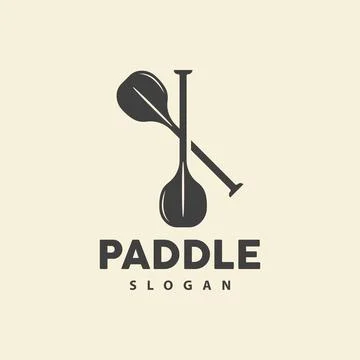 Paddle Logo, Boat Paddle Vector, Crossed Paddle Icon, Illustration Symbol S.. Stock Illustration