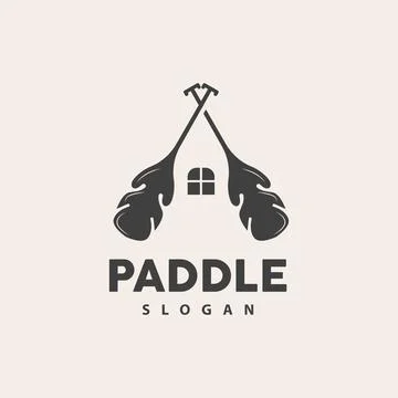 Paddle Logo, Boat Paddle Vector, Crossed Paddle Icon, Illustration Symbol S.. Stock Illustration
